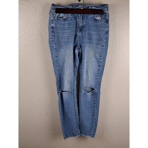 WAX JEAN LOS ANGELES TORN KNEE DISTRESS, SKINNY JEAN LIGHT BLUE COLOR